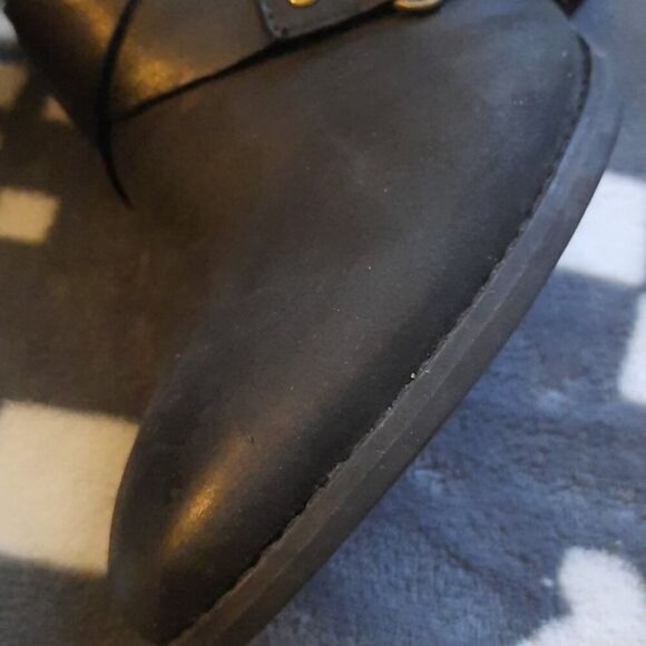 Clarks Indigo Black Buckle Zipper 3 Inches Block Heel Ankle Bootie Size 7.5 - Picture 5 of 16